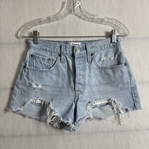 Levi's Women’s Size 26 Blue Wash High Rise Cut Off 501 Denim Shorts